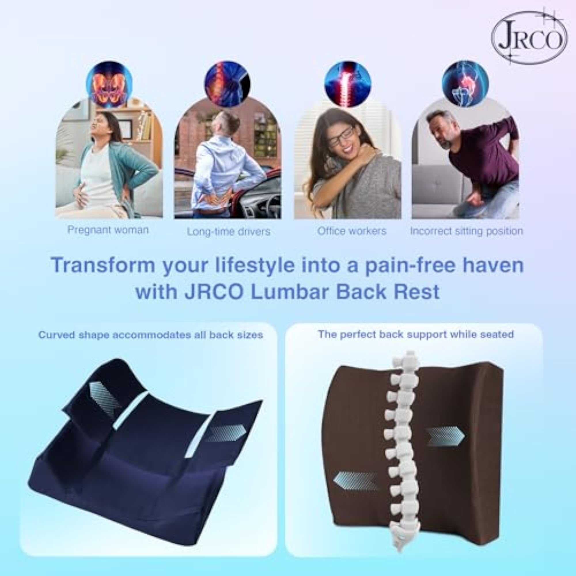 High Density Lower Back and Side Support Cushion